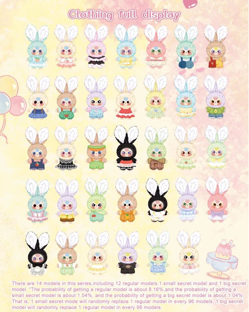 Baby Three Rabbit Macaron Mini Bunny Series Plush Blind Box