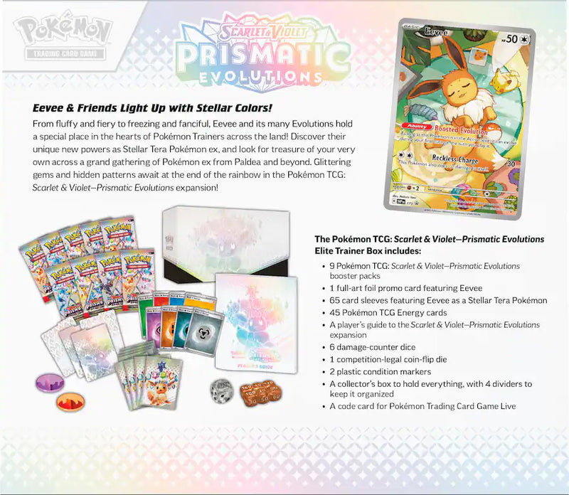 Pokemon - Scarlet & Violet - Prismatic Evolutions Elite Trainer Box